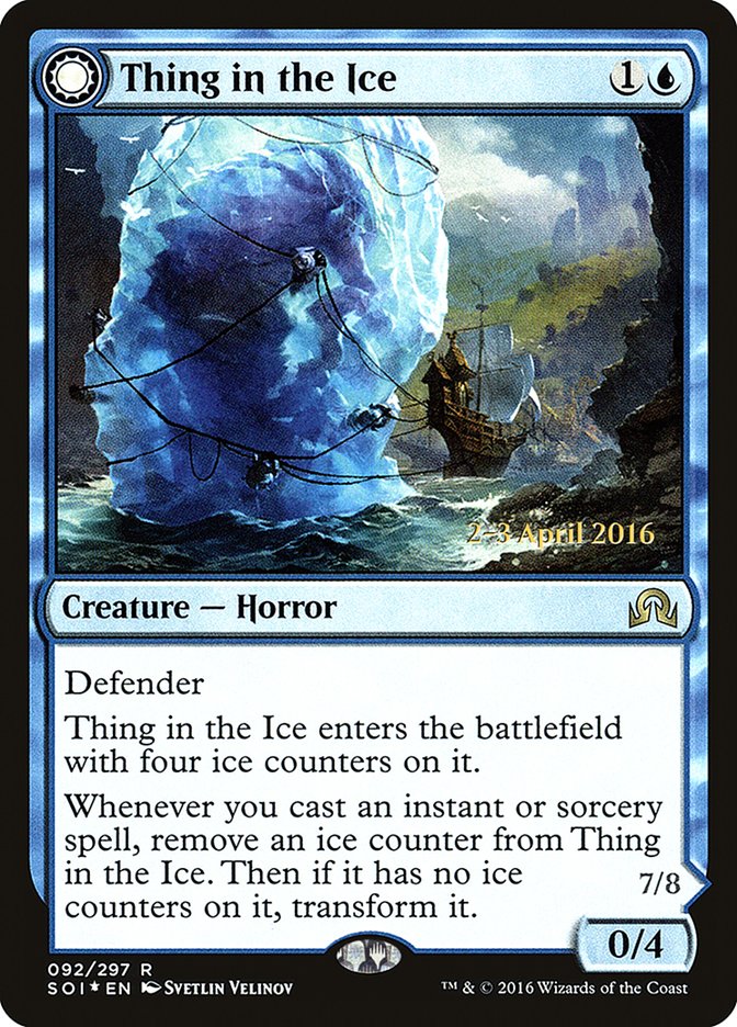 Thing in the Ice // Awoken Horror CHINESE [Shadows over Innistrad Prerelease Promos]