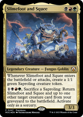 Slimefoot and Squee ESPAÑOL [March of the Machine Commander Prerelease Promos]