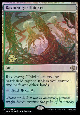 Razorverge Thicket ESPAÑOL [Phyrexia: All Will Be One Prerelease Promos]