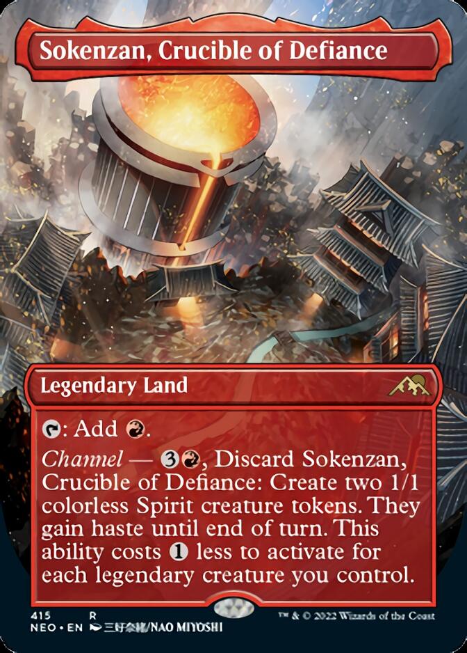 Sokenzan, Crucible of Defiance (Borderless Alternate Art) JAPANESE [Kamigawa: Neon Dynasty]