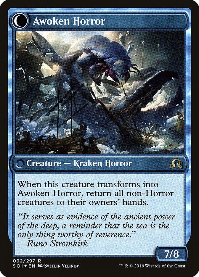 Thing in the Ice // Awoken Horror CHINESE [Shadows over Innistrad Prerelease Promos]