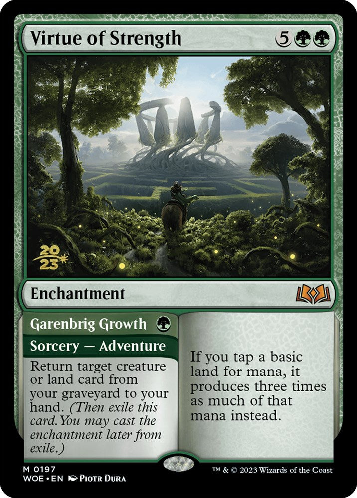 Virtue of Strength // Garenbrig Growth ESPAÑOL [Wilds of Eldraine Prerelease Promos]