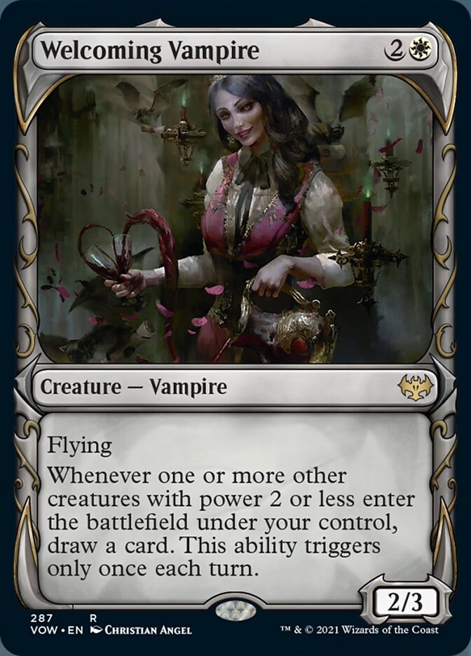 Welcoming Vampire (Showcase Fang Frame) ESPAÑOL [Innistrad: Crimson Vow]