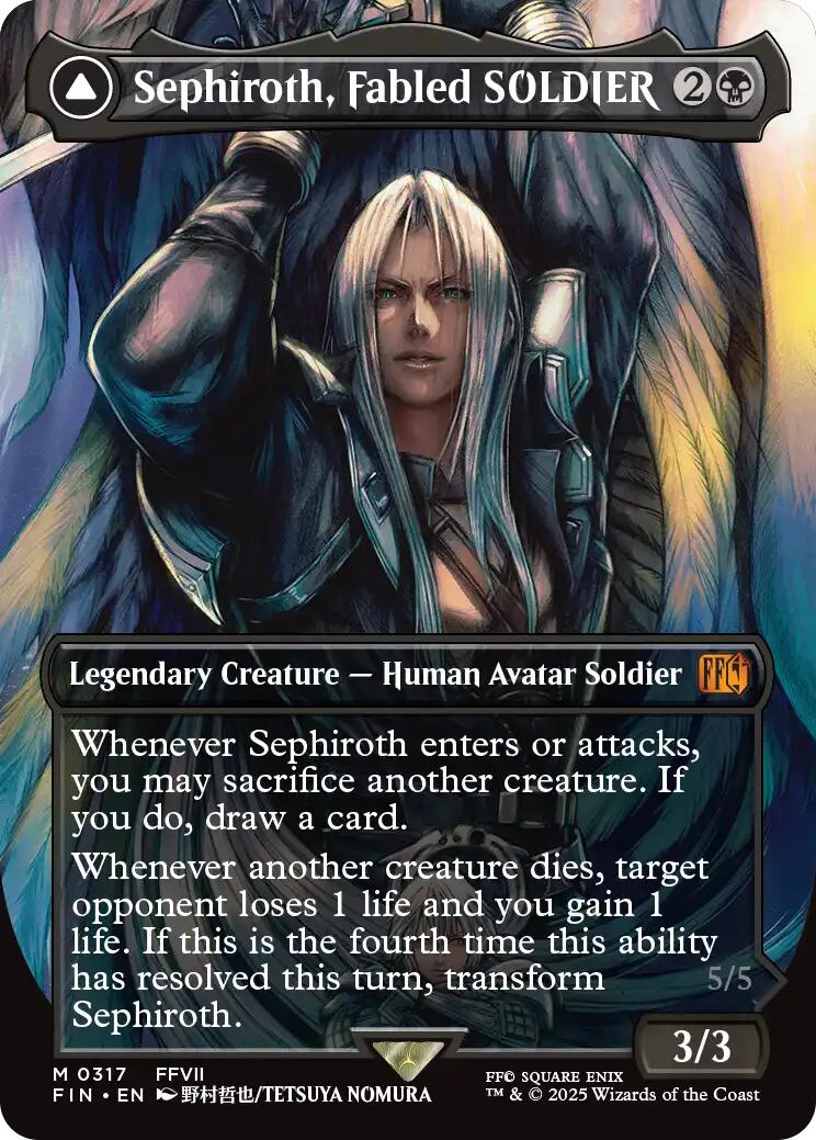 Sephiroth, Fabled SOLDIER // Sephiroth, One-Winged Angel (Borderless) (0317) JAPANESE [FINAL FANTASY]