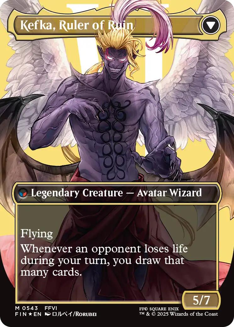 Kefka, Court Mage // Kefka, Ruler of Ruin (Borderless) (Surge Foil) JAPANESE [FINAL FANTASY]