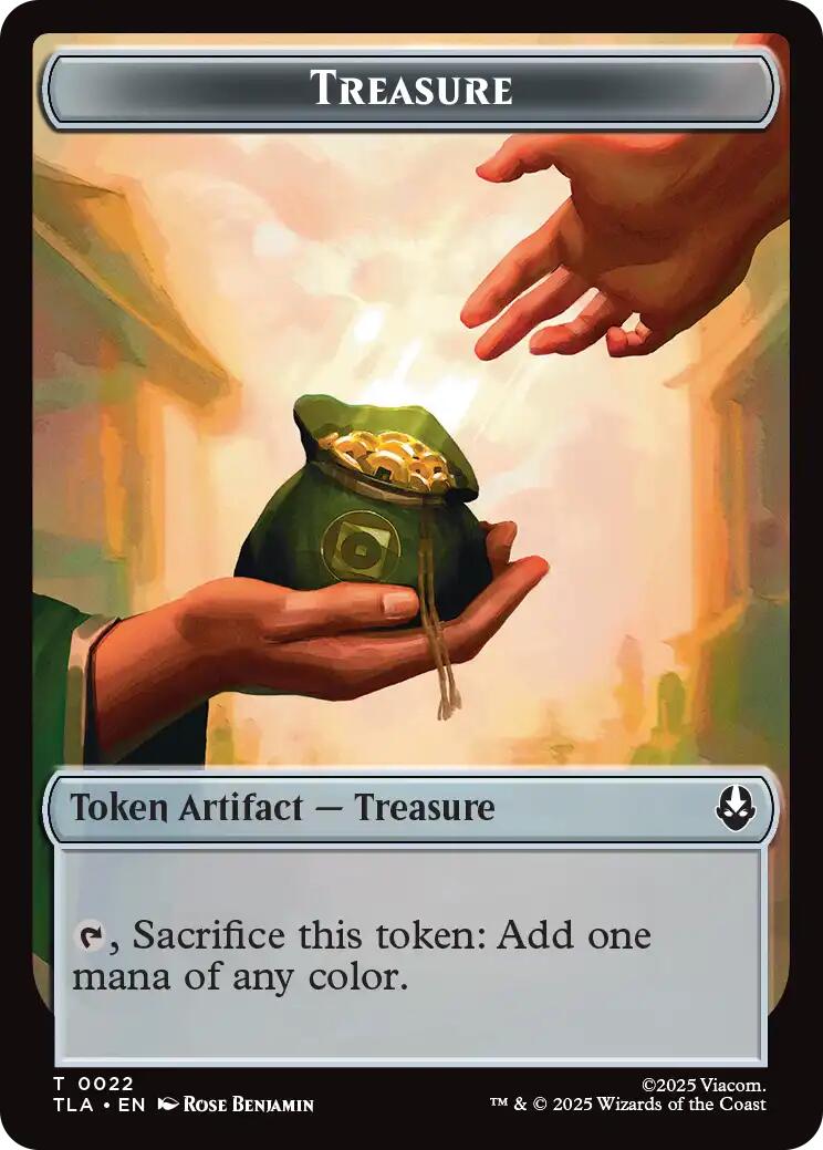 Aang, Awoken Avatar - Marit Lage // Treasure Double-Sided Token [Avatar: The Last Airbender: Eternal-Legal Tokens]