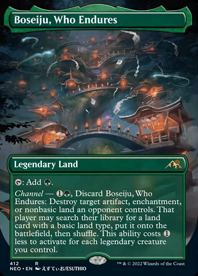 Boseiju, Who Endures (Borderless Alternate Art) ESPAÑOL [Kamigawa: Neon Dynasty]