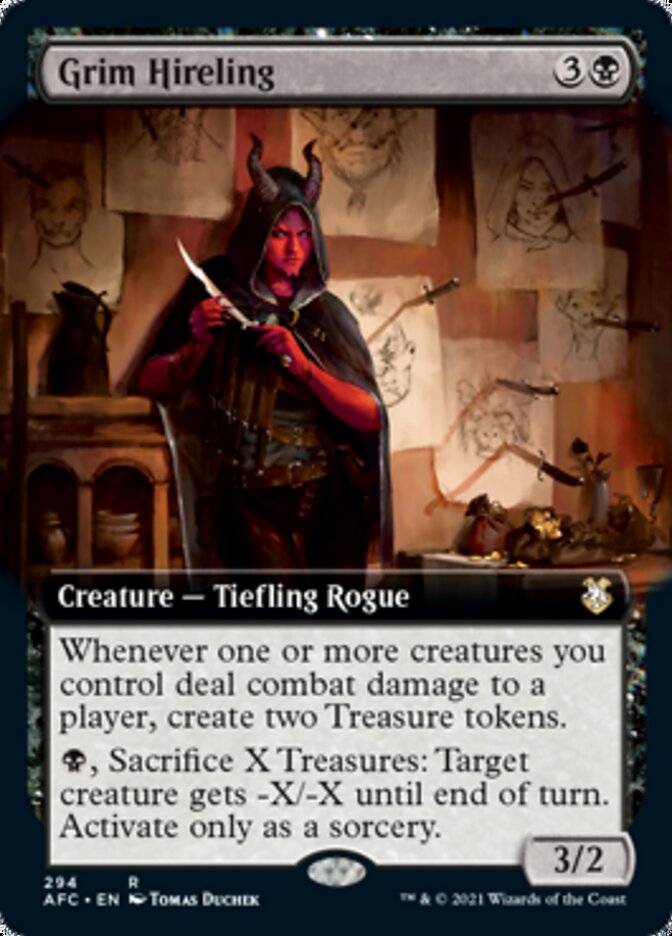 Grim Hireling (Extended Art) JAPANESE [Dungeons & Dragons: Adventures in the Forgotten Realms Commander]