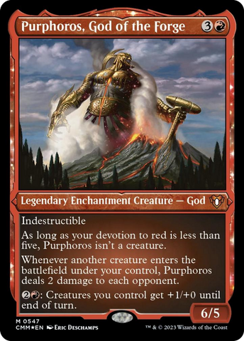 Purphoros, God of the Forge (Foil Etched) JAPANESE [Commander Masters]