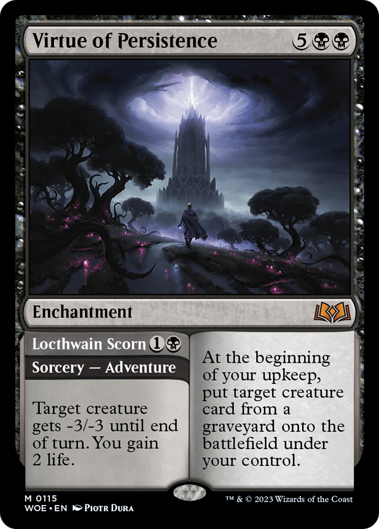 Virtue of Persistence // Locthwain Scorn ESPAÑOL [Wilds of Eldraine]