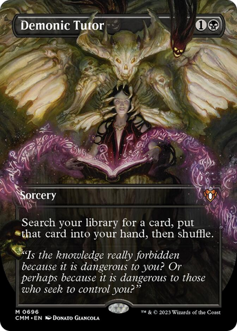 Demonic Tutor (Borderless Alternate Art) JAPANESE  [Commander Masters]