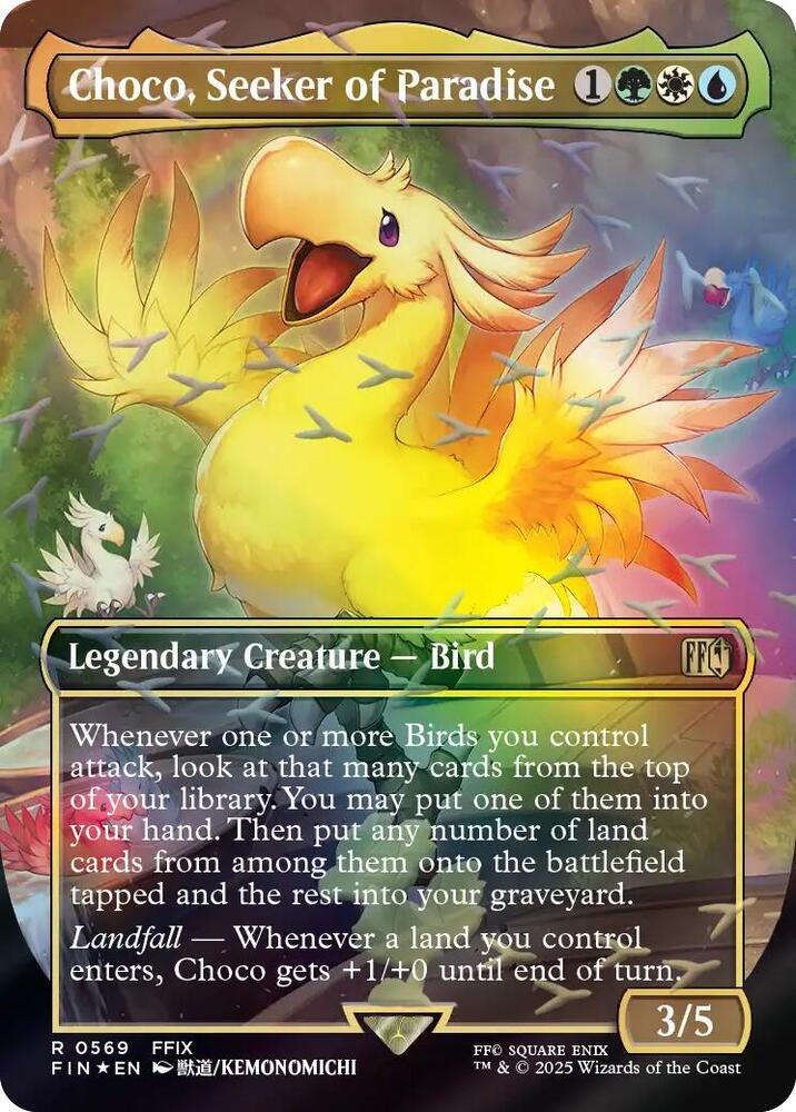 Choco, Seeker of Paradise (Borderless) (Chocobo Track Foil) - FINAL FANTASY (FIN)