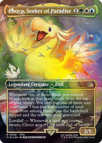 Choco, Seeker of Paradise (Borderless) (Chocobo Track Foil) - FINAL FANTASY (FIN)