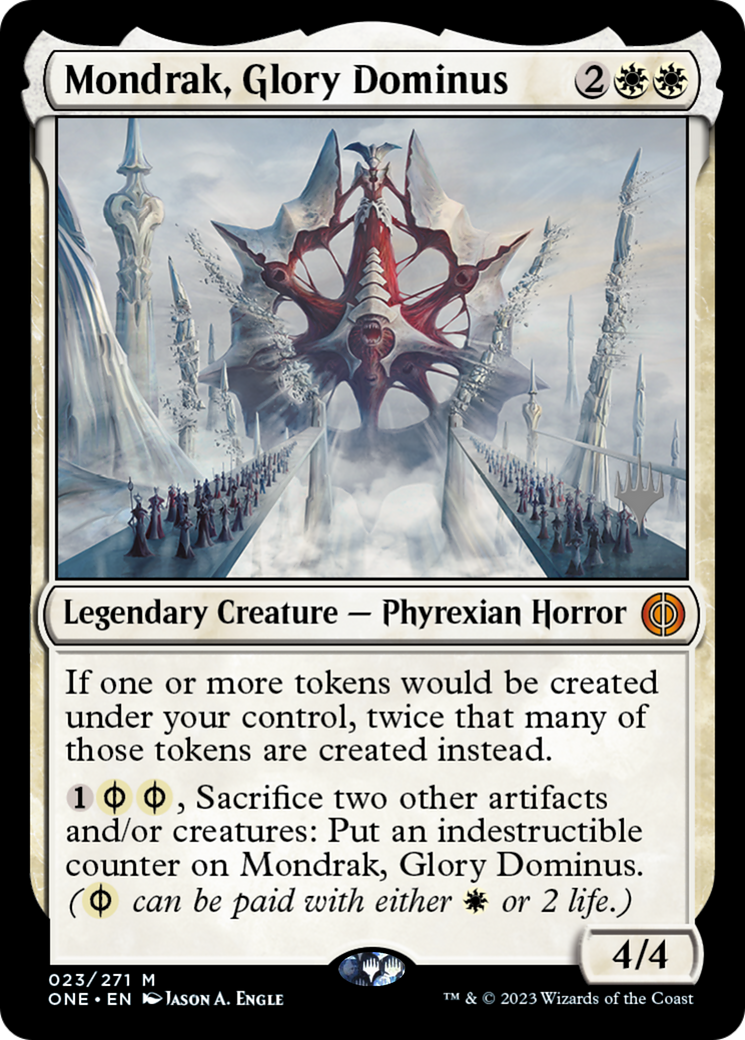 Mondrak, Glory Dominus (Promo Pack) ESPAÑOL [Phyrexia: All Will Be One Promos]
