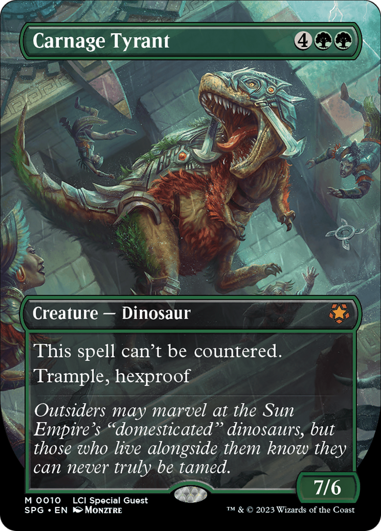 Carnage Tyrant (Borderless) JAPANESE  [The Lost Caverns of Ixalan Special Guests]