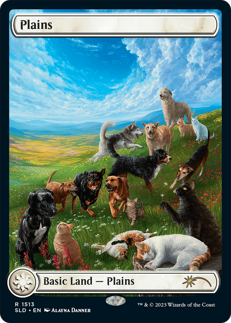 マジック：ザ・ギャザリング MTG secret lair Raining Cats and Dogs Plains (1513) [Secret Lair Commander Deck: Raining Cats and Dogs]