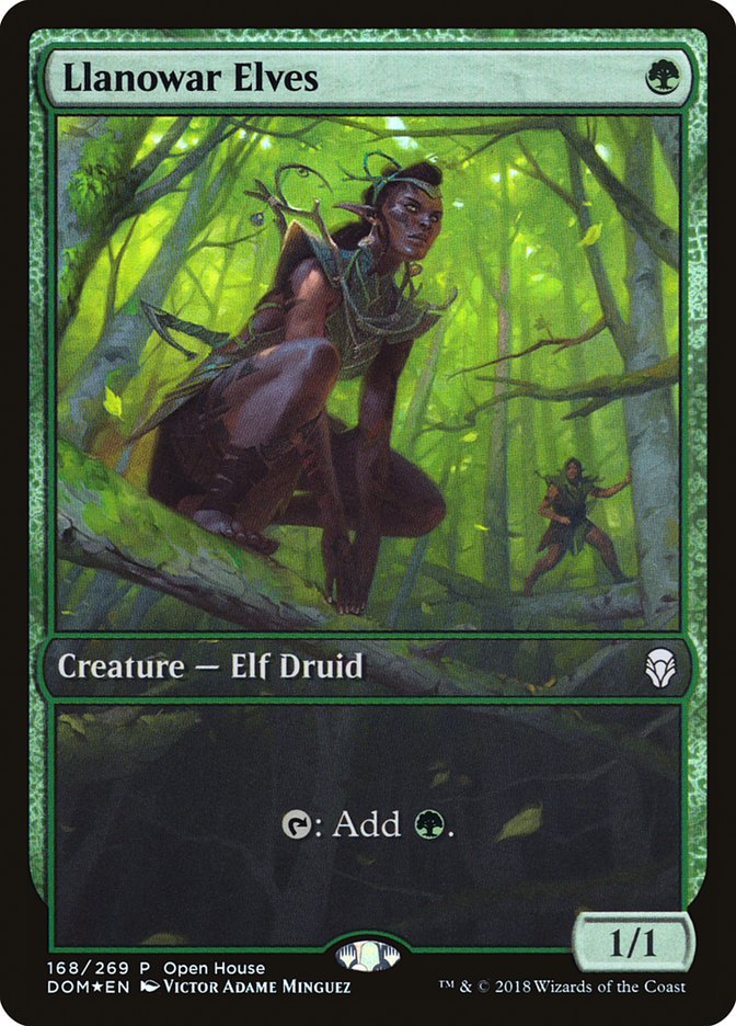 Llanowar Elves (Open House) JAPANESE [Dominaria Promos]